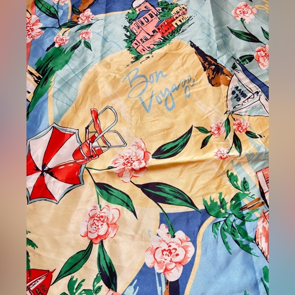 “Bon Voyage” Silky Large Scarf by Old Navy | 30 x 30” - Picture 5 of 6